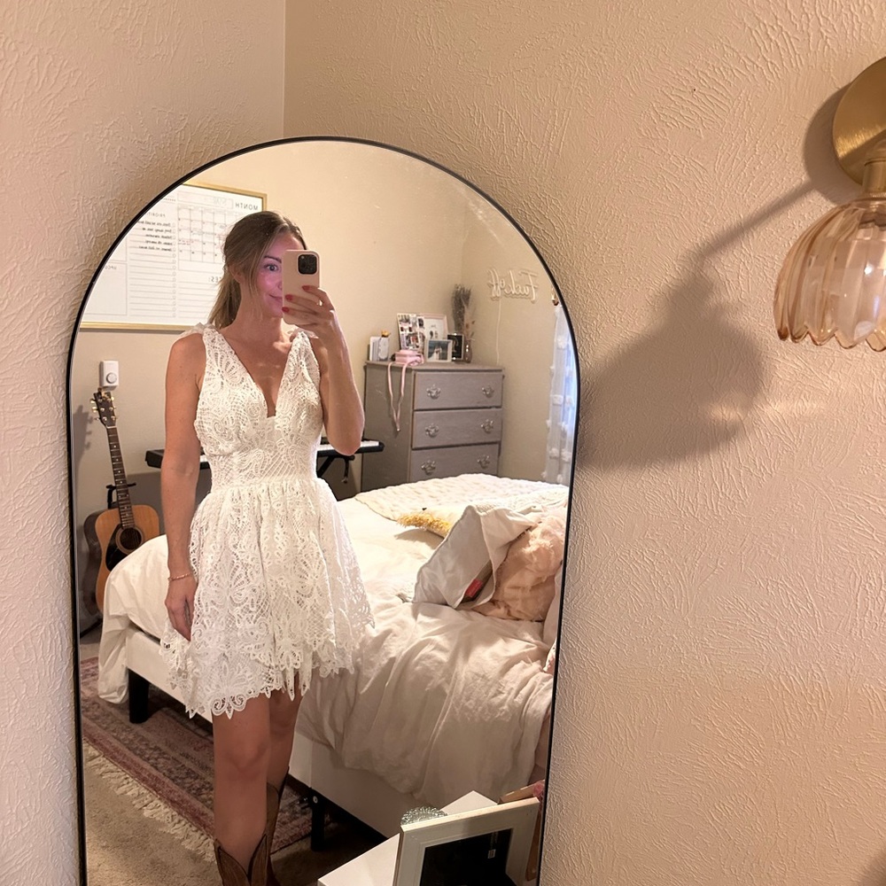 Vici White Eyelet Lace Dress